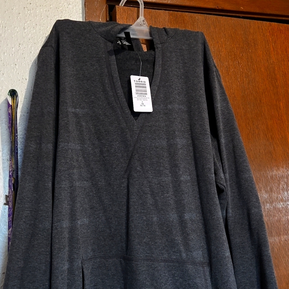 Fleece hooded sweatshirt nightgown